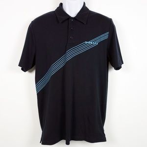 Oakley Black Striped Golf Polo Shirt Men's Medium